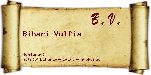 Bihari Vulfia névjegykártya
